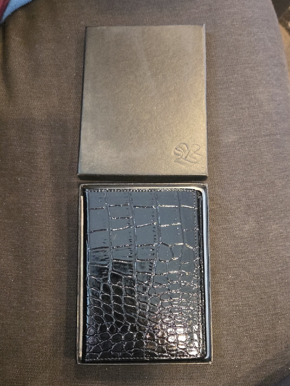 Embossed Passport Card Wallet - Black